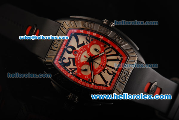 Franck Muller Conquistador F1 Singapore GP Chronograph Miyota Quartz Movement PVD Case with White Dial and Black Arabic Numerals - Click Image to Close